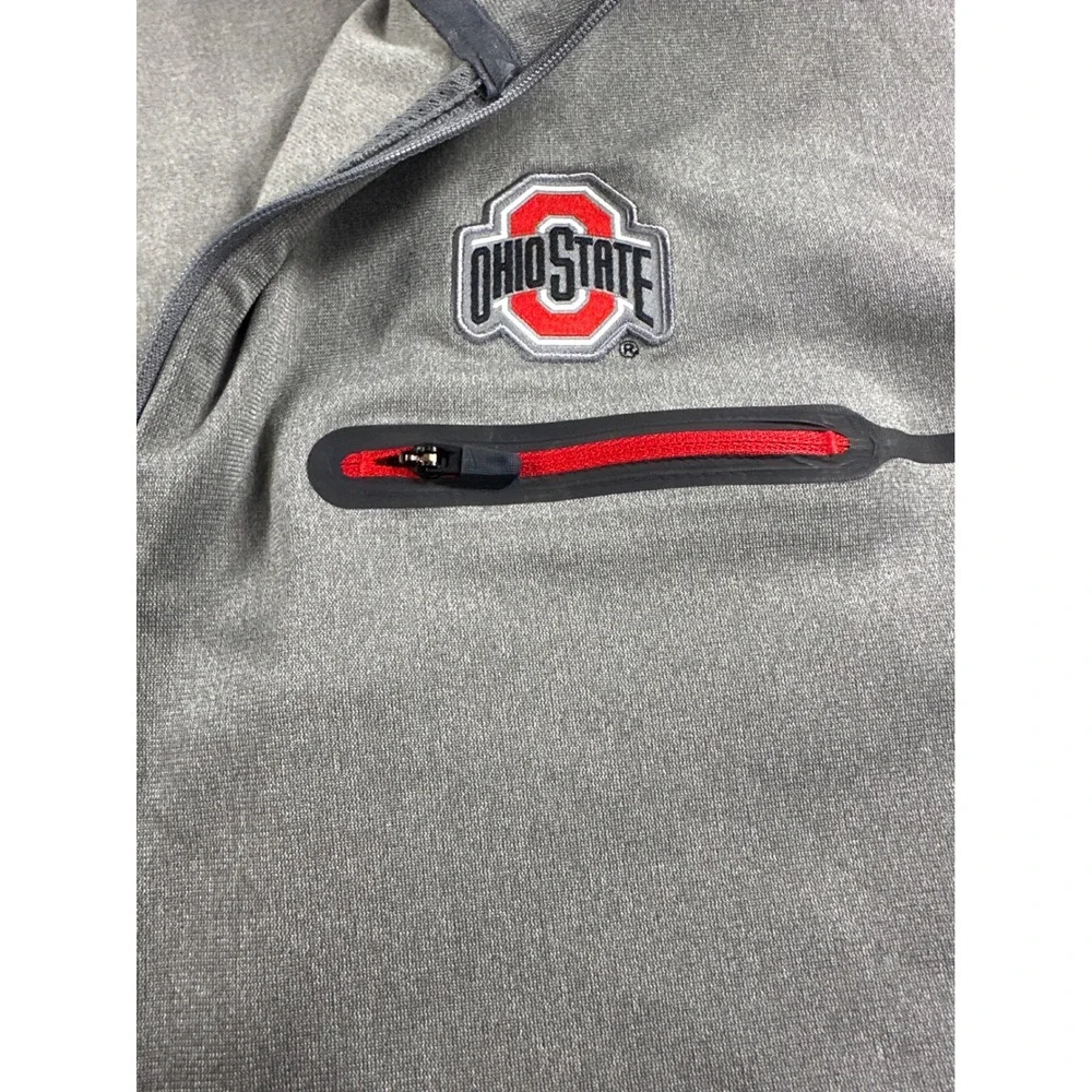 Nike Ohio State Buckeyes Mens 3XL Dri-FIT Quarter Zip Pullover Gray Black Jacket